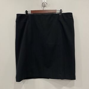 J. JILL XL Black Ponte Pencil Skirt A-Line Knee Length High Waist Stretch Slim